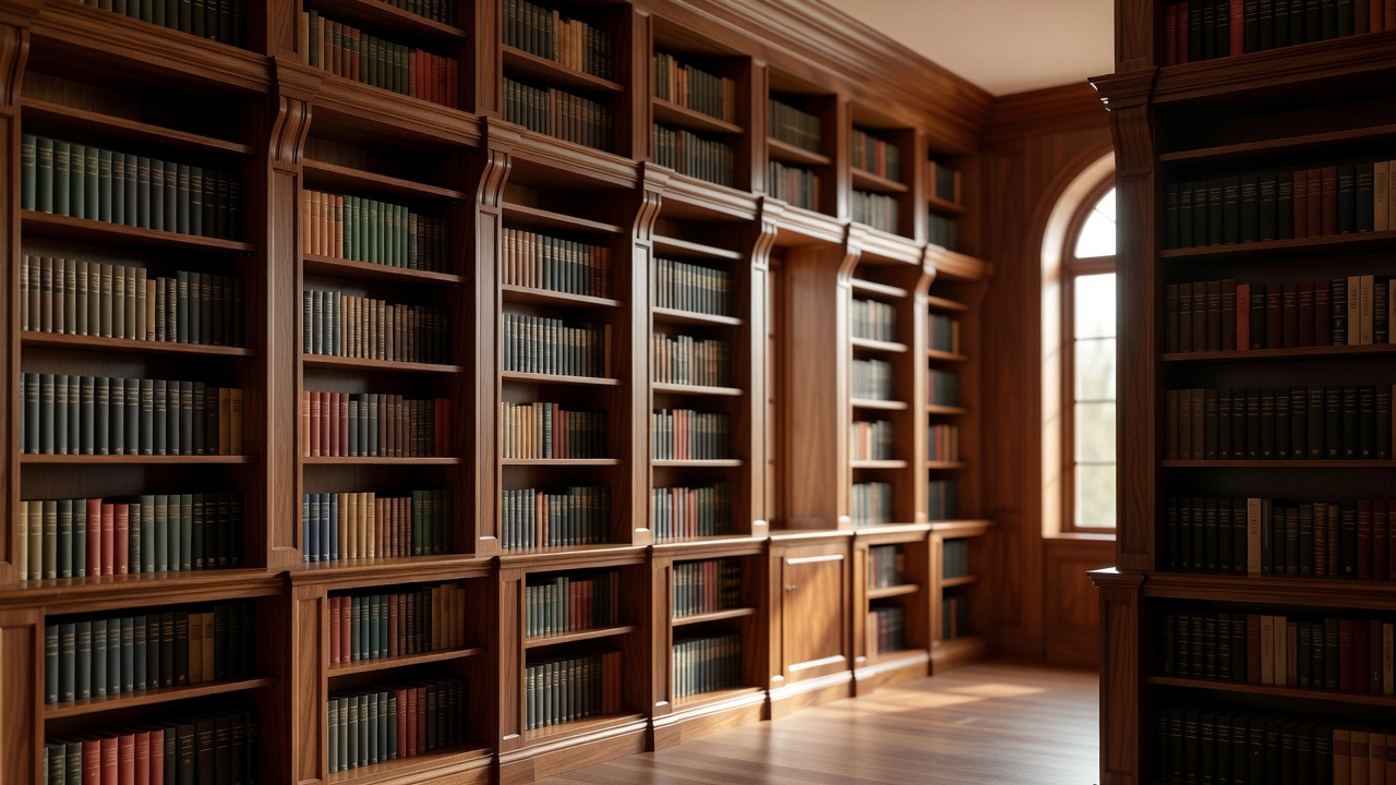 Beautiful custom wood book shelving library