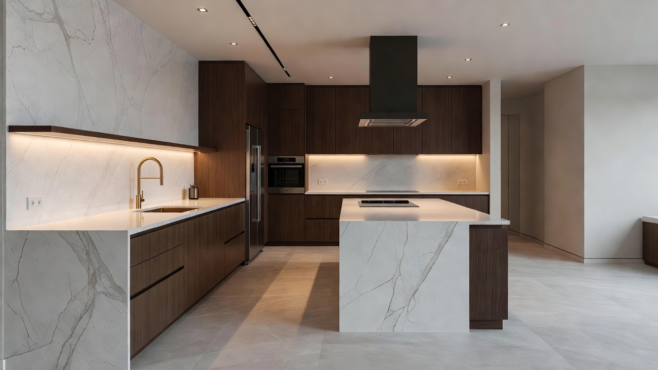 Beautiful residential luxury kitchen completed seamlessly